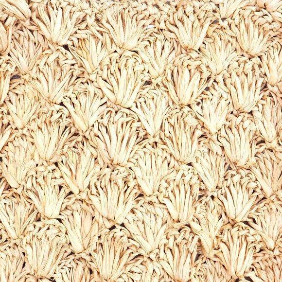 Mar Y Sol Isla Crochet Raffia Circle Clutch with Pineapple Charm, Natural - Picture 2 of 8